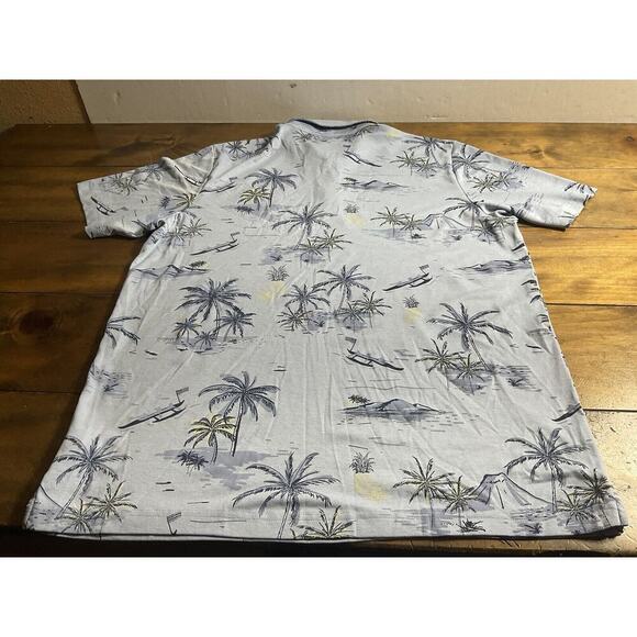 Travis Mathew Men's Hawaiian Print Polo Shirt Short Sleeve XXL Blue Pineapple - Picture 8 of 9